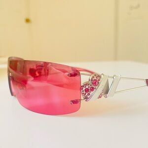 Vintage❤️‍🔥Authentic Dior heart core Swarovski rimless pink sunglasses